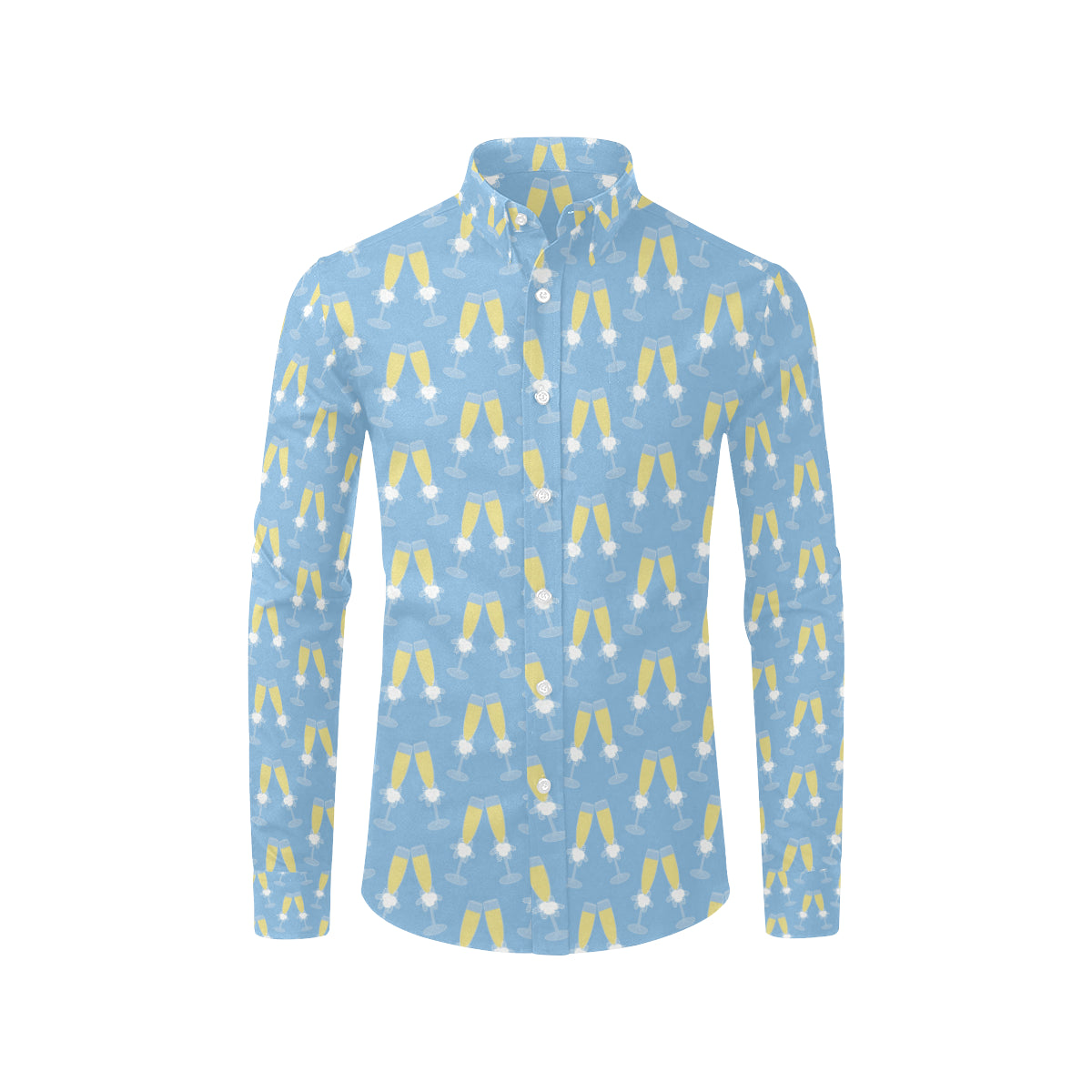 Champagne Pattern Print Design 06 Men's Long Sleeve Shirt