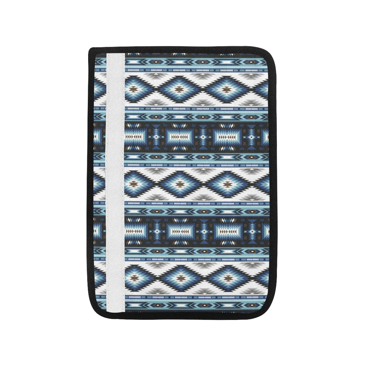 Navajo Dark Blue Print Pattern Car Seat Belt Cover
