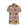 Cupcake Pattern Print Design CP01 Men's Short Sleeve Button Up Shirt