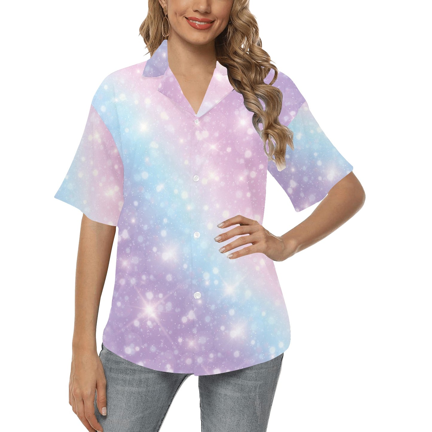Cosmic Pastel Pattern Print Design 02 Women's Hawaiian Shirt
