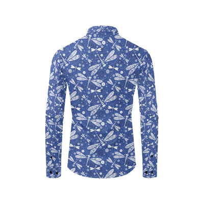 Dragonfly Pattern Print Design 03 Men's Long Sleeve Shirt