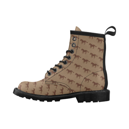 Horse Brown Print Design LKS307 Women's Boots