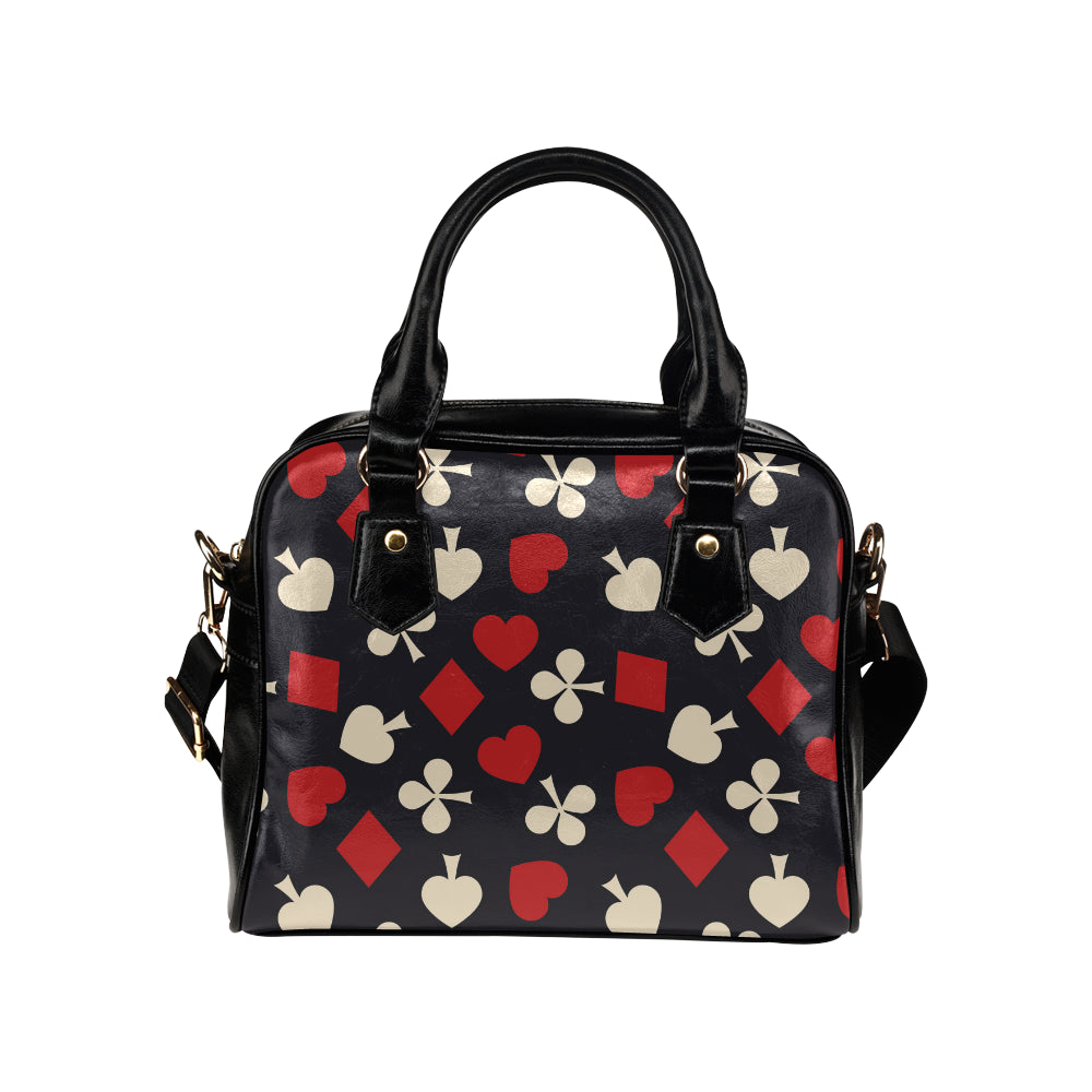 Poker Cards Pattern Print Design A02 Shoulder Handbag