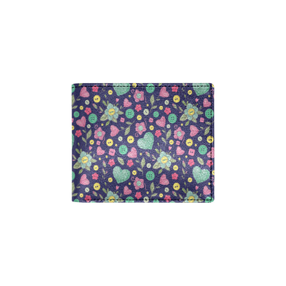 Crochet Pattern Print Design 02 Men's ID Card Wallet