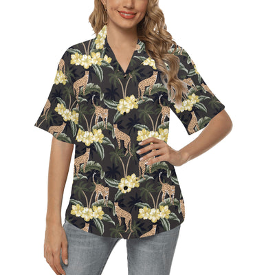 Cheetah Pattern Print Design 04 Women's Hawaiian Shirt