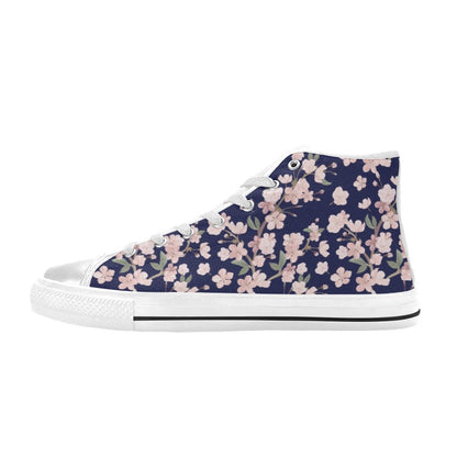 Sakura Print Design LKS301 High Top Women's White Shoes