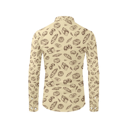 Bread Pattern Print Design 04 Men's Long Sleeve Shirt