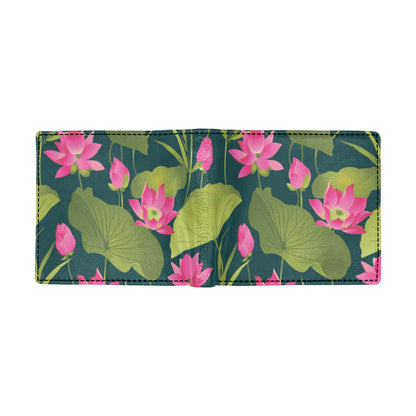 Water Lily Pattern Print Design WL09 Men's ID Card Wallet