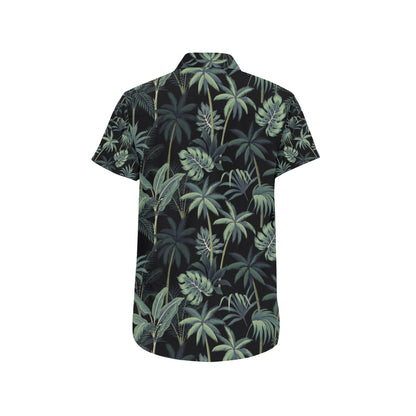 Rainforest Pattern Print Design RF02 Men's Short Sleeve Button Up Shirt