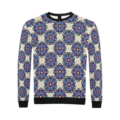 lotus Boho Pattern Print Design LO08 Men Long Sleeve Sweatshirt