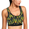 Flame Fire Yellow Pattern Sports Bra