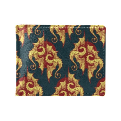 Dragons Gold Design Pattern Men's ID Card Wallet