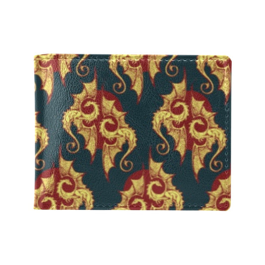 Dragons Gold Design Pattern Men's ID Card Wallet