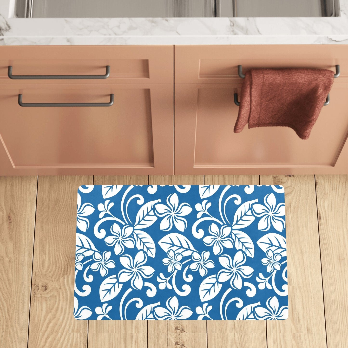 Plumeria Pattern Print Design PM013 Kitchen Mat