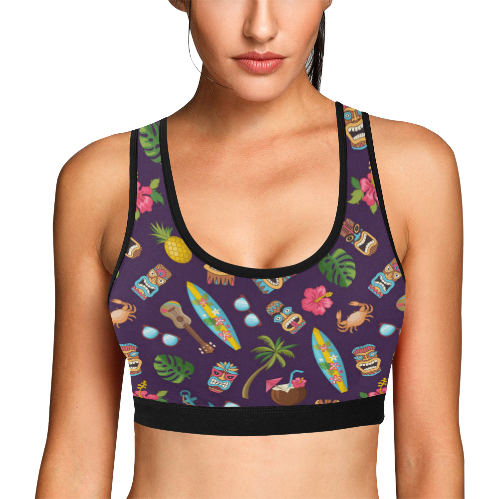 Hawaiian Themed Pattern Print Design H024 Sports Bra