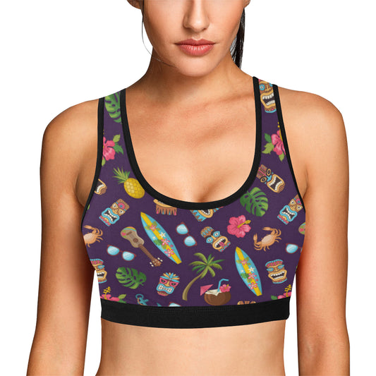 Hawaiian Themed Pattern Print Design H024 Sports Bra