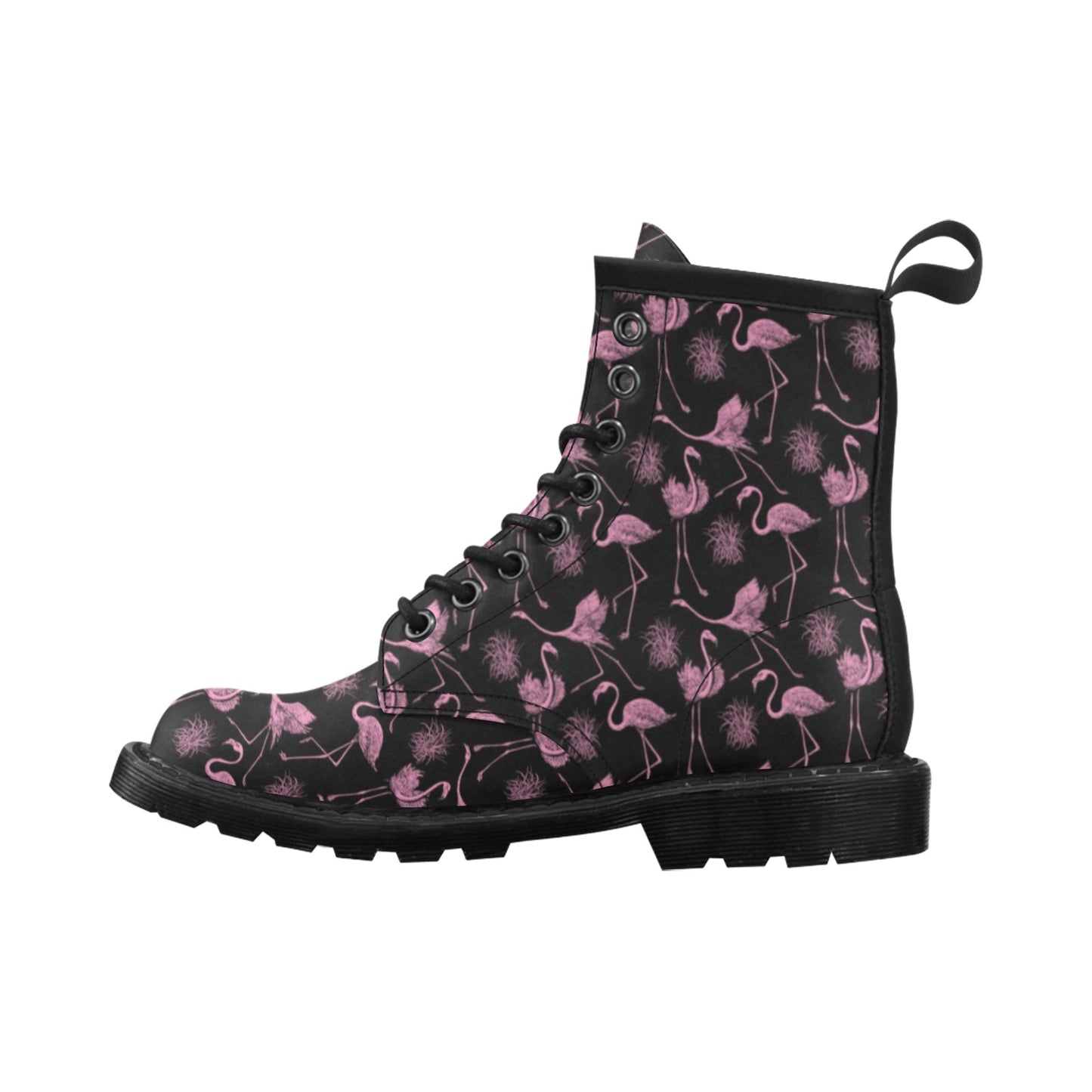 Flamingo Pink Print Pattern Women's Boots