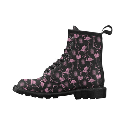 Flamingo Pink Print Pattern Women's Boots