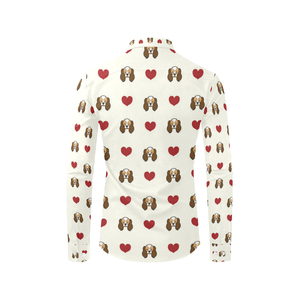 Cavalier King Charles Spaniels Pattern Print Desig Men's Long Sleeve Shirt