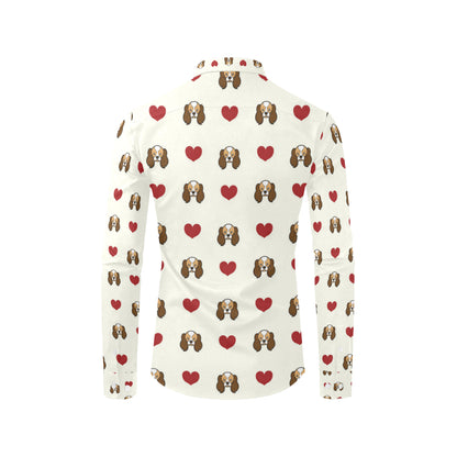 Cavalier King Charles Spaniels Pattern Print Desig Men's Long Sleeve Shirt