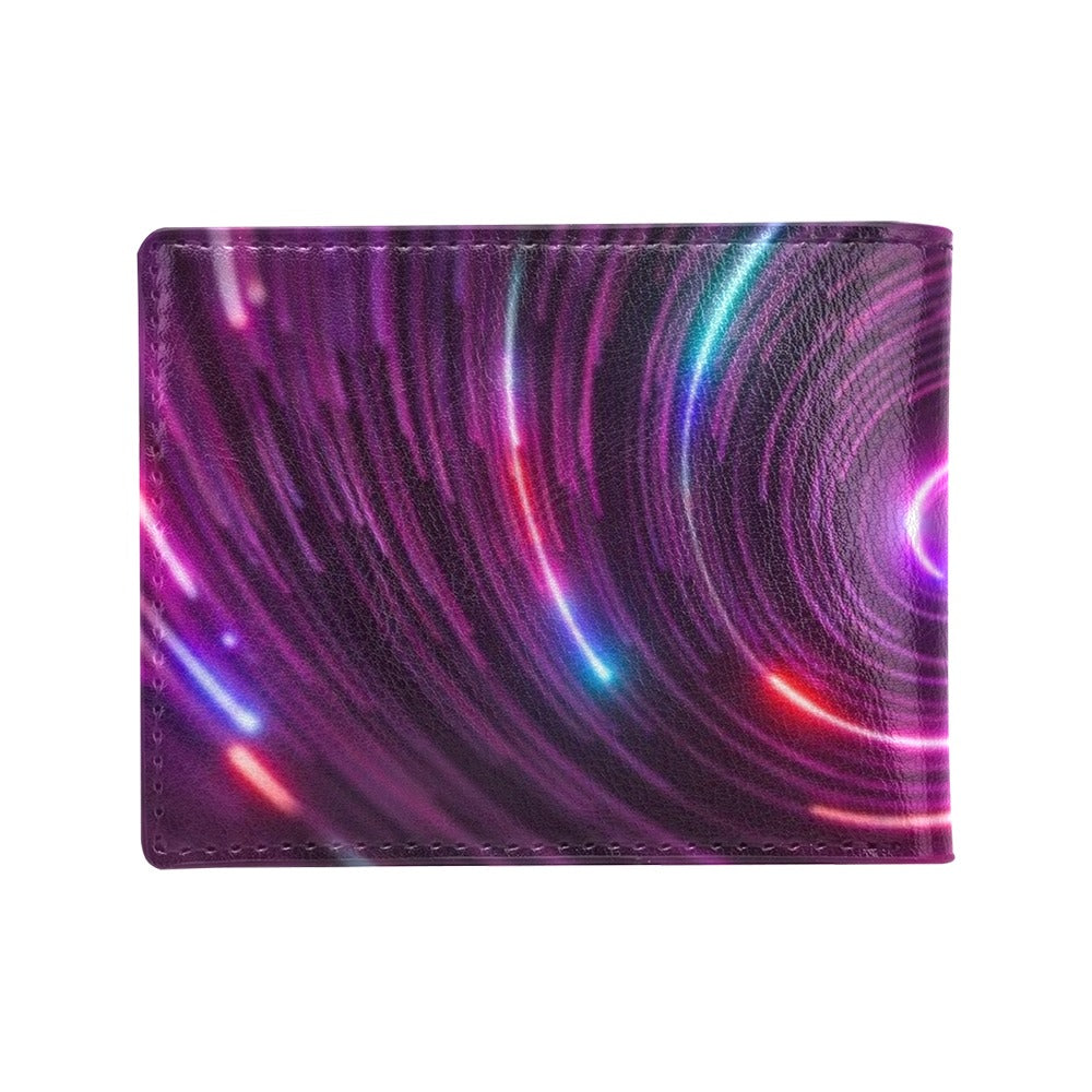 Vortex Twist Swirl Purple Neon Print Men's ID Card Wallet