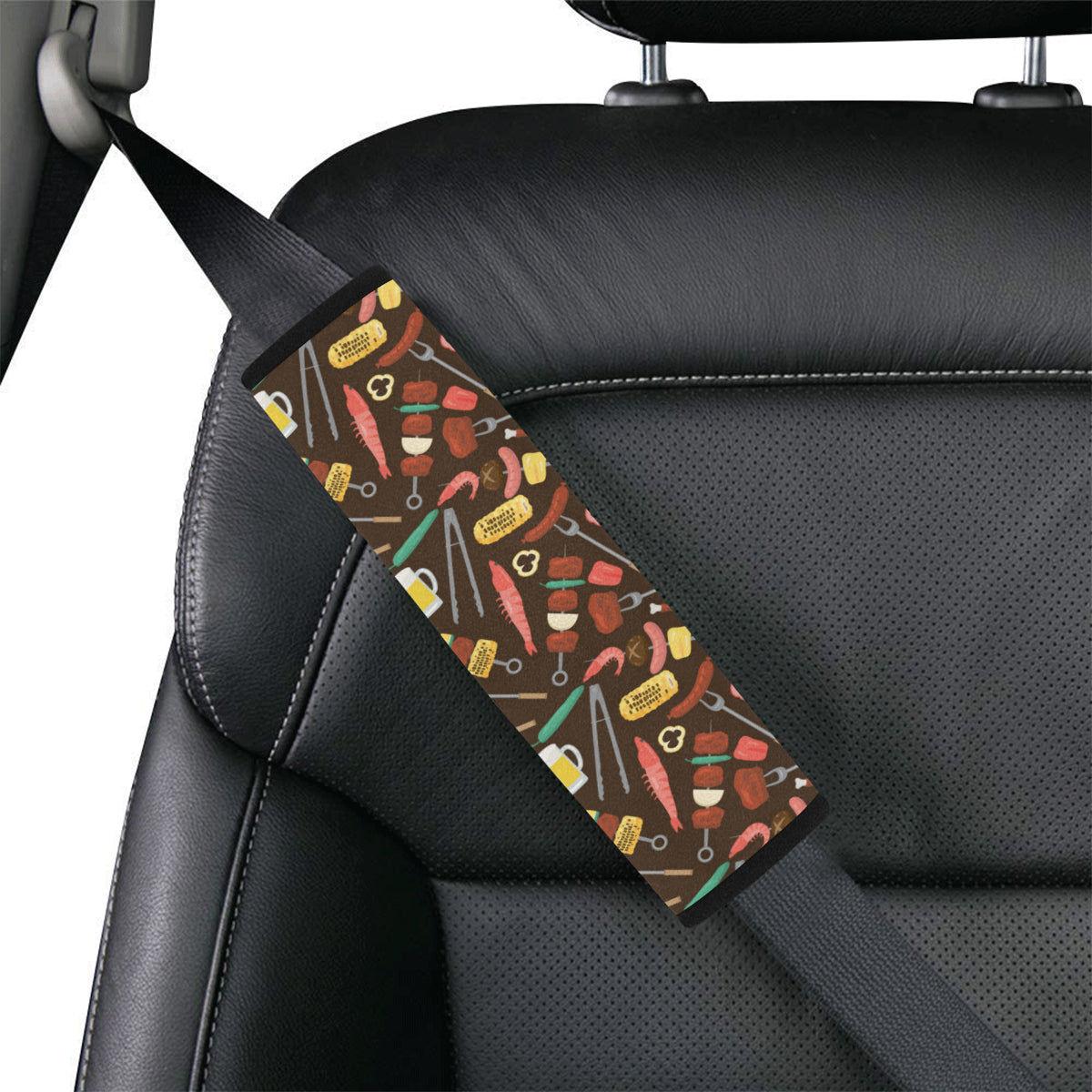Barbecue Pattern Print Design 05 Car Seat Belt Cover