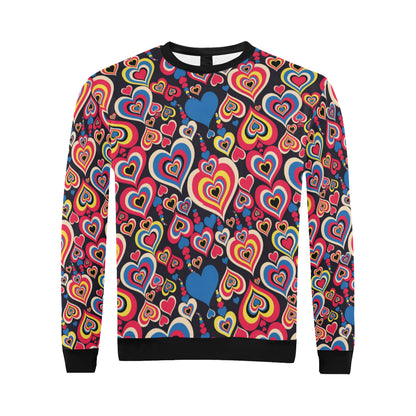 Heart Pattern Print Design HE08 Men Long Sleeve Sweatshirt