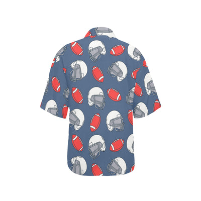 American Football Helmet Design Pattern Women's Hawaiian Shirt