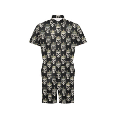 Skull King Print Design LKS3010 Men's Romper