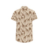 Giraffe Pattern Design Print Men's Short Sleeve Button Up Shirt