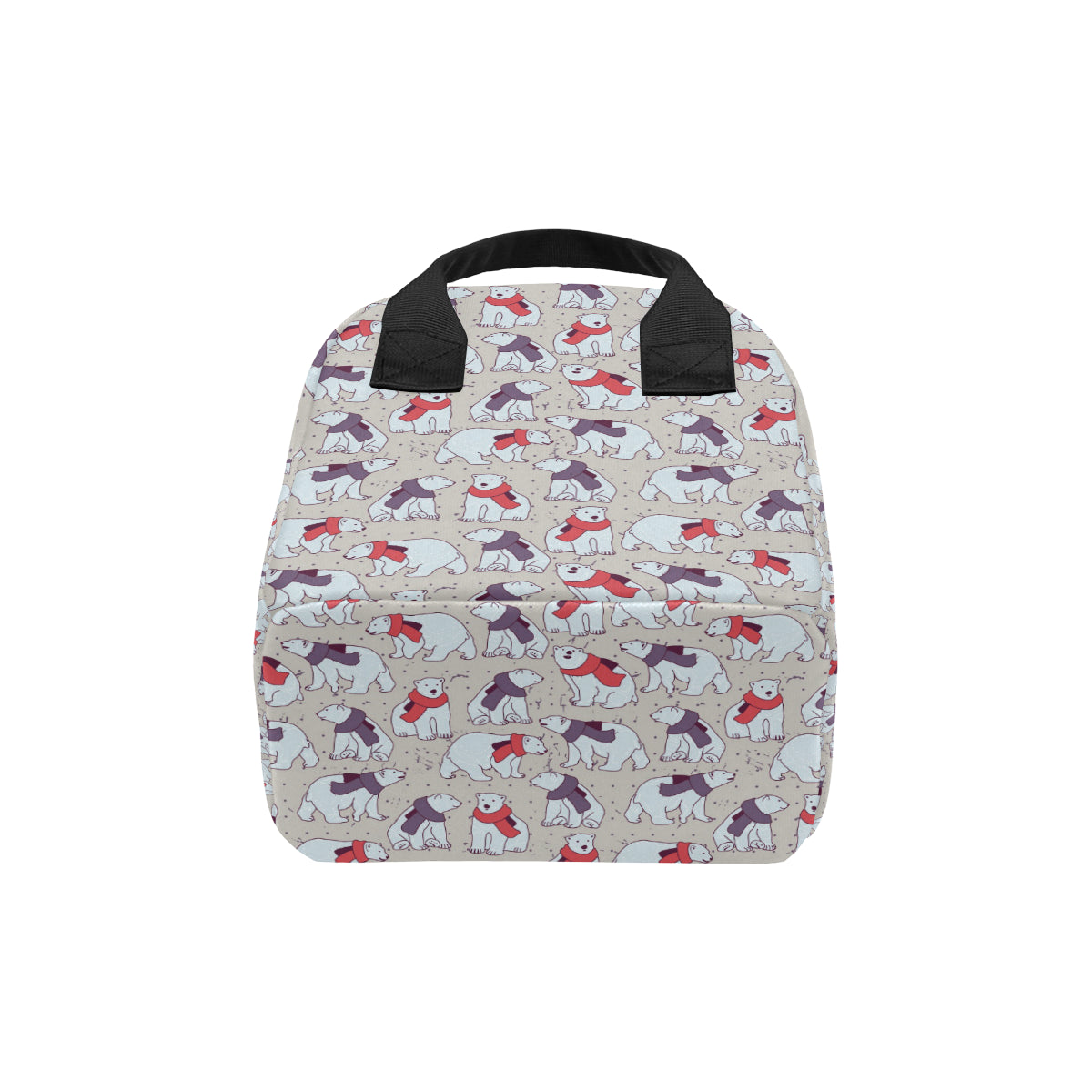 Polar Bear Pattern Print Design PB04 Insulated Lunch Bag