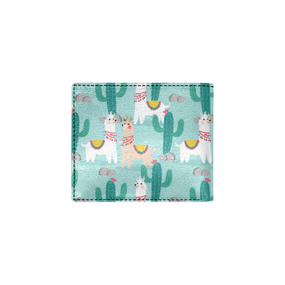Llama Cactus Pattern Print Design 08 Men's ID Card Wallet