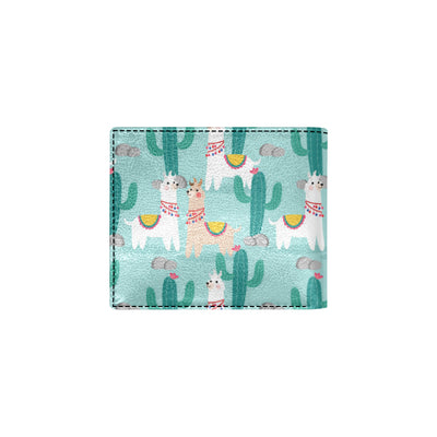 Llama Cactus Pattern Print Design 08 Men's ID Card Wallet