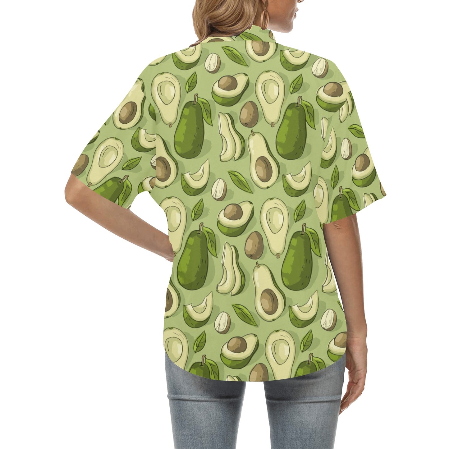 Avocado Pattern Print Design AC03 Women's Hawaiian Shirt