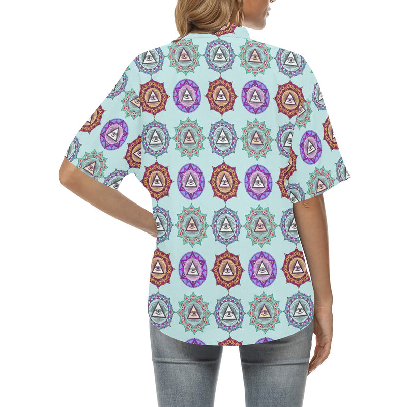 Third Eye Print Design LKS302 Women's Hawaiian Shirt