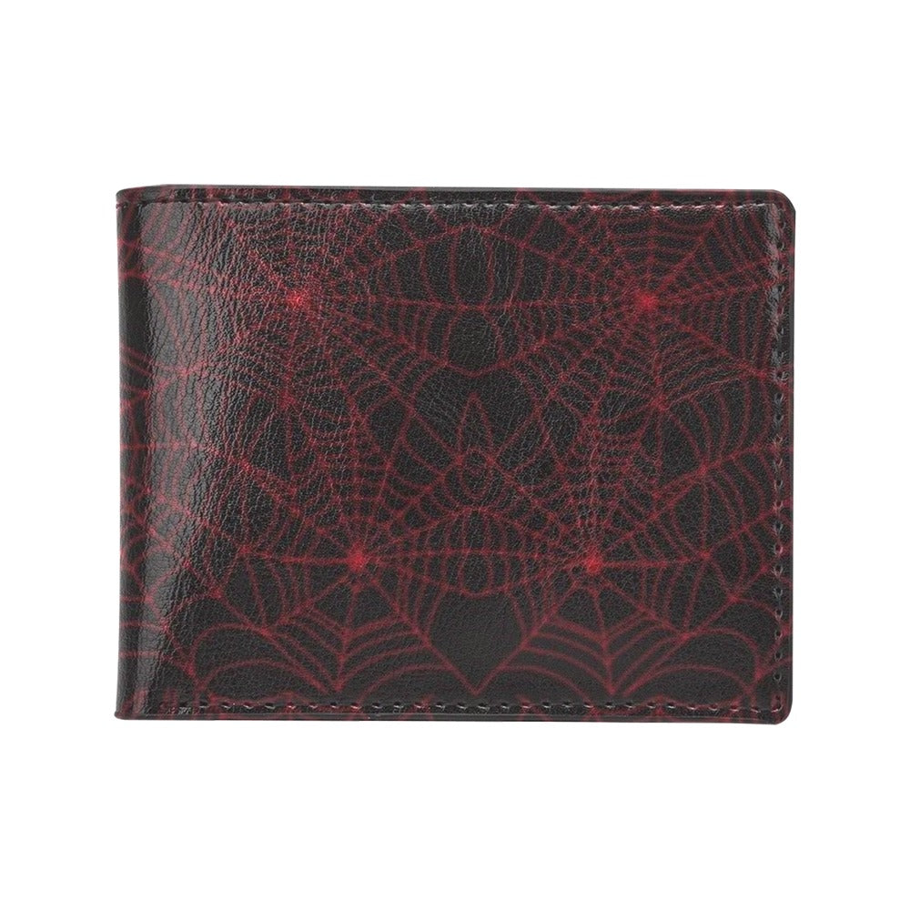 Spider Web Red Print Design LKS302 Men's ID Card Wallet