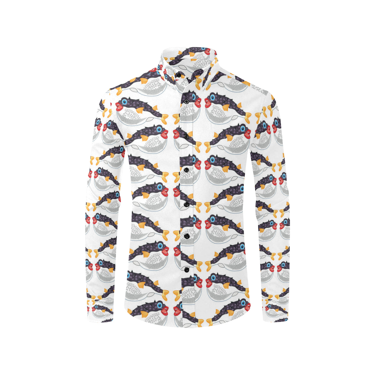 Fugu Pattern Print Design 03 Men's Long Sleeve Shirt