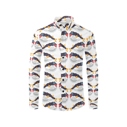 Fugu Pattern Print Design 03 Men's Long Sleeve Shirt