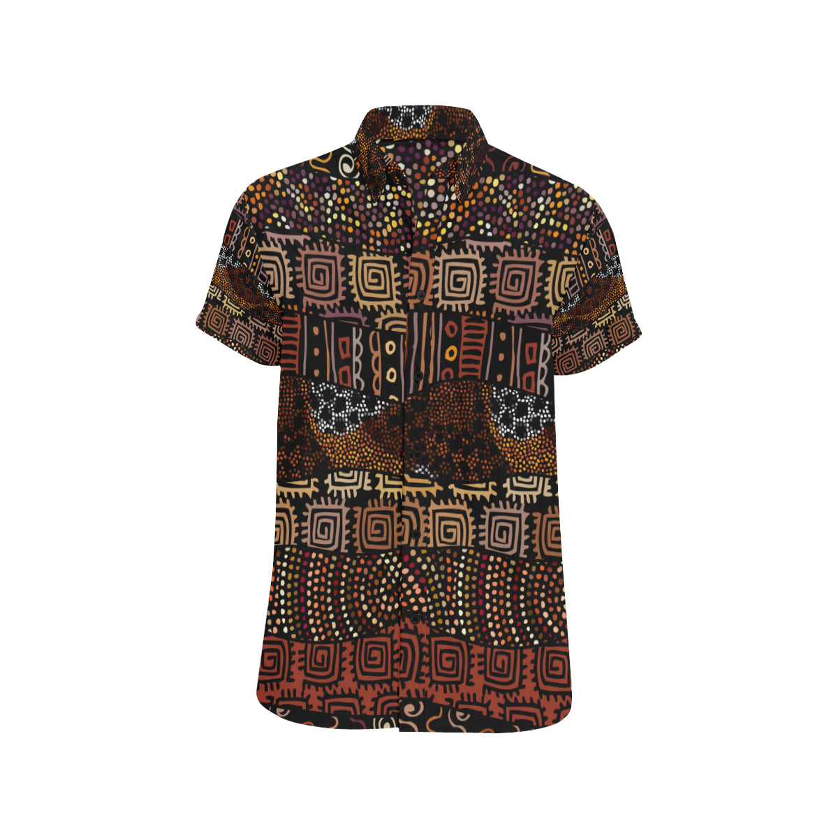 African Pattern Print Design 07 Men's Short Sleeve Button Up Shirt