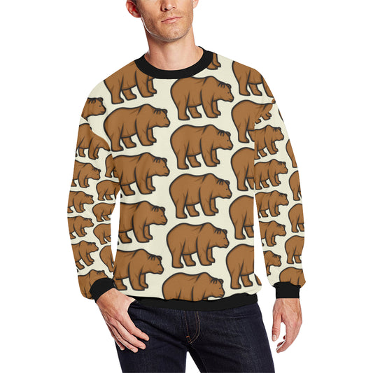 Bear Pattern Print Design BE05 Men Long Sleeve Sweatshirt