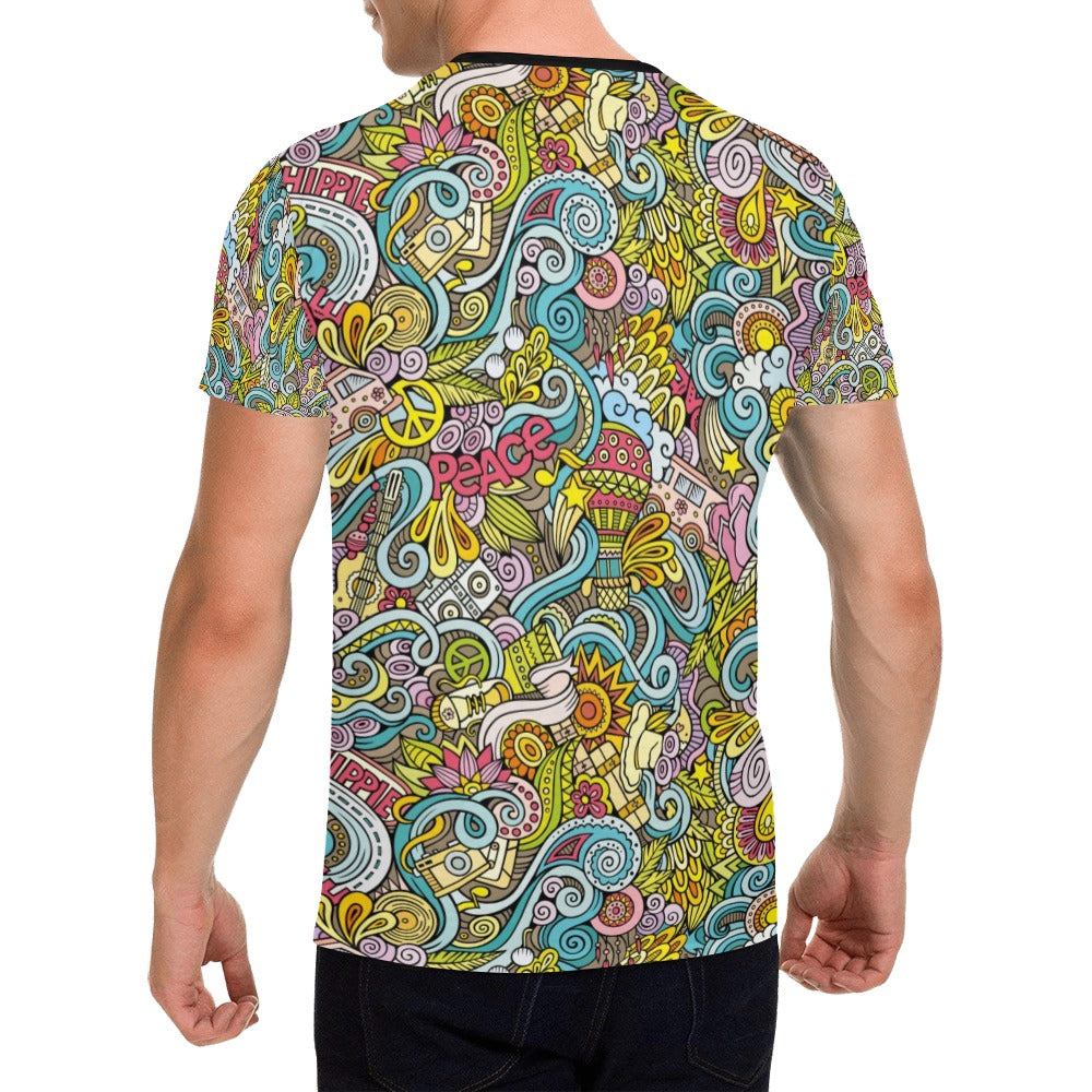 Hippie Print Design LKS301 Men's All Over Print T-shirt