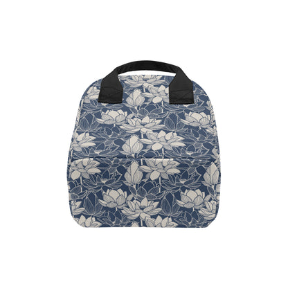 Water Lily Pattern Print Design WL04 Insulated Lunch Bag