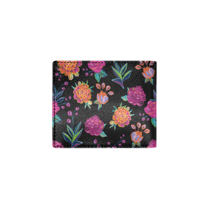 Marigold Pattern Print Design MR02 Men's ID Card Wallet