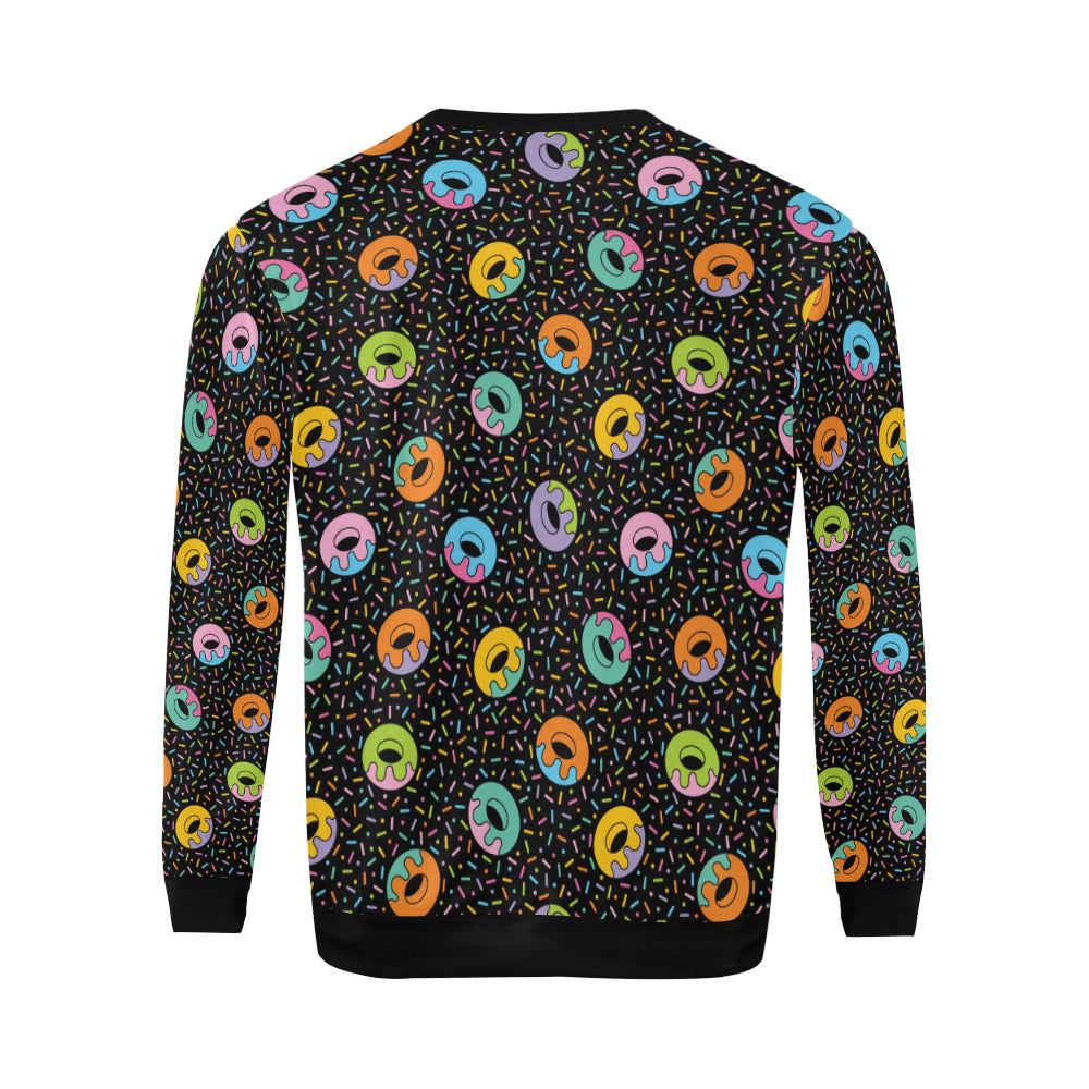 Donut Pattern Print Design DN012 Men Long Sleeve Sweatshirt
