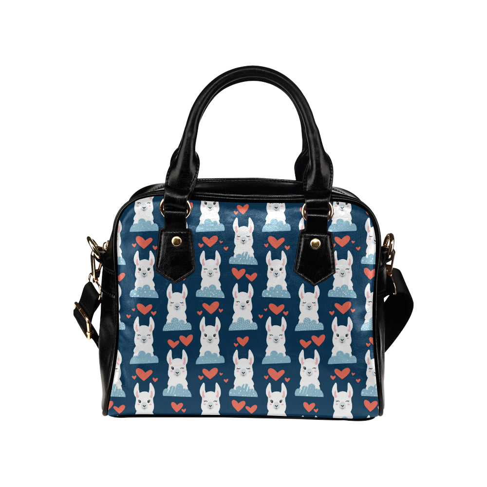 Alpaca Love Pattern Print Design 05 Shoulder Handbag