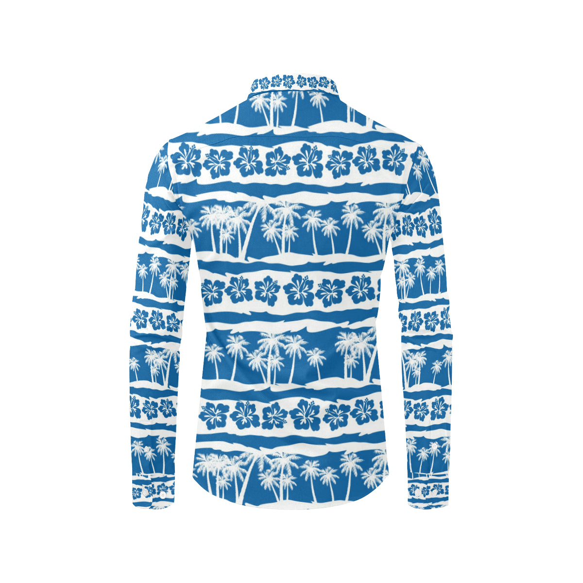 Hawaiian Themed Pattern Print Design H021 Men's Long Sleeve Shirt