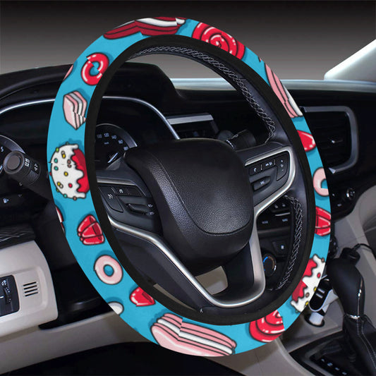 Candy Pattern Print Design 05 Steering Wheel Cover with Elastic Edge