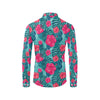 Red Hibiscus Pattern Print Design HB017 Men's Long Sleeve Shirt