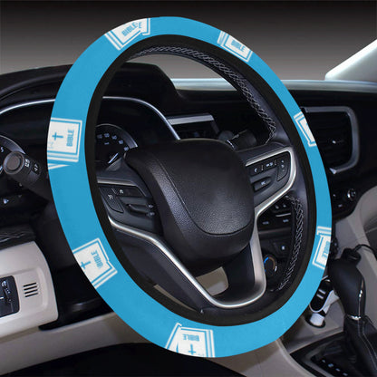 Bible Pattern Print Design 02 Steering Wheel Cover with Elastic Edge