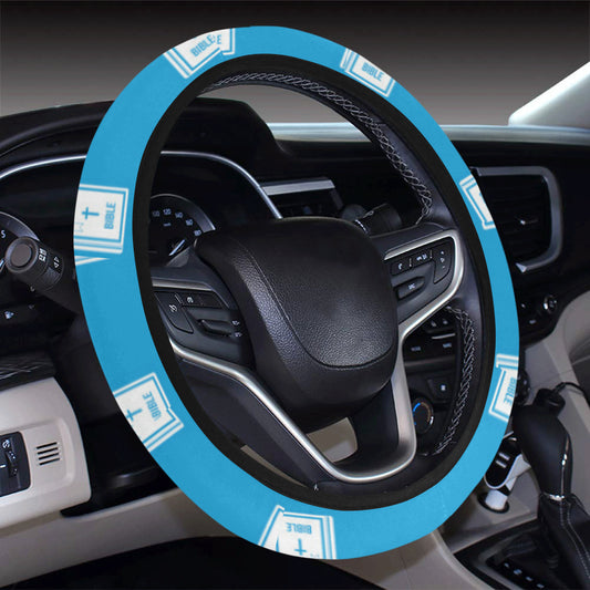 Bible Pattern Print Design 02 Steering Wheel Cover with Elastic Edge